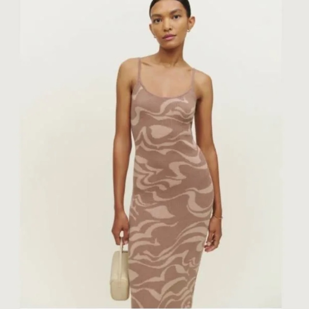 Reformation sweater dress Claire- sand clay cotton